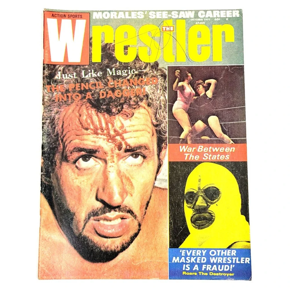 THE WRESTLER MAGAZINE - OCT 1971 / THE DESTROYER / MORALES / JIMMY‎ VALIANT